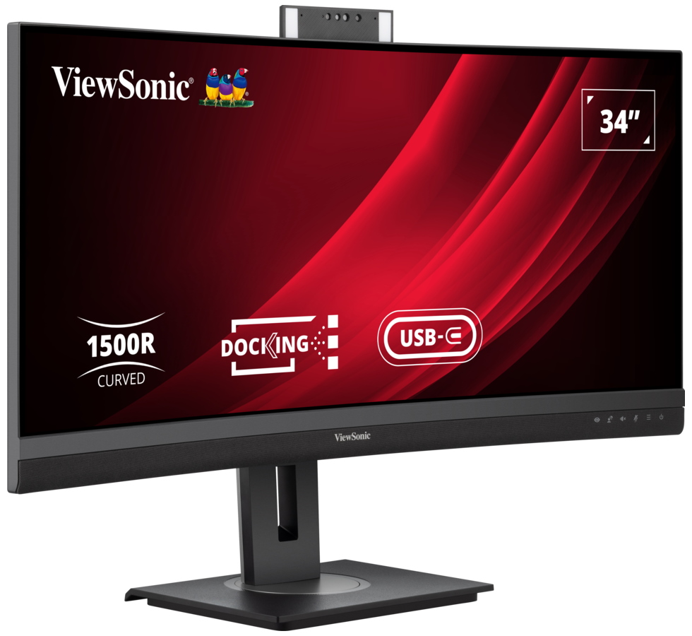 ViewSonic VG3457CV 34" 21:9,3440 x 1440,SuperClear®VA,zakřivený,2 HDMI,DP,100W USB-C,RJ45,USB,speakers,výš. nast.,webcam